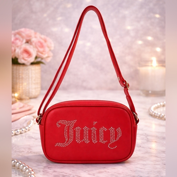 New! Juicy Couture “Juicy” Red Rhinestone Crossbody | Y2K Iconic Bag - Picture 5 of 12